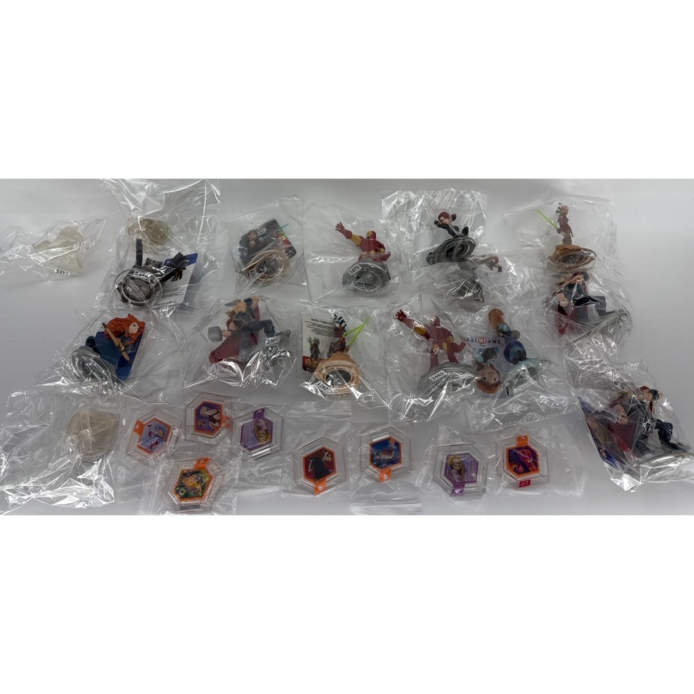 Disney Infinity Lot Figures Power Discs Thor Iron Man Ahsoka Anna Merida Rocket